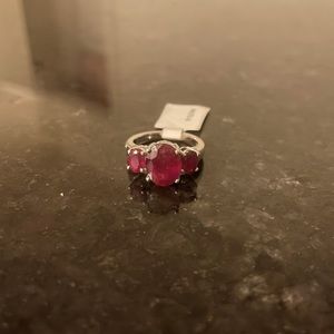 Ruby silver ring